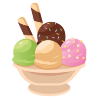 Four Cup Ice Ice Cream 2D Color Illustrations png