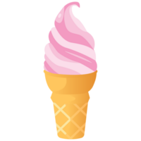 fraise flué la glace crème 2d Couleur des illustrations png