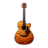 acoustic guitar isolated on transparent background ,guitar png clipart ,generative ai