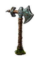 ancient axe isolated on transparent background ,generative ai png