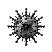 black virus illustration isolated on transparent background ,atomic micro organism png ,generative ai