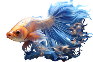 Betta Fisch isoliert ,Siamese Kampf Fisch isoliert auf transparent Hintergrund ,generativ ai png