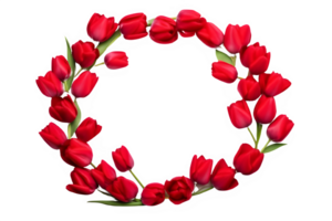 rose flower round frame ornament decoration isolated on transparent background , png