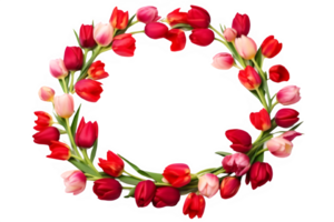 rose flower round frame ornament decoration isolated on transparent background , png