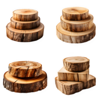 wooden log stand isolated on transparent background ,generative ai png