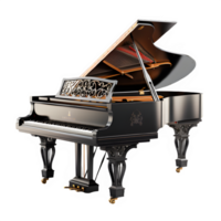 classical piano isolated on transparent background ,musical instrument ,generative ai png