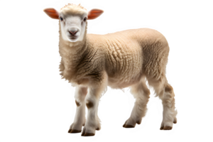 sheep isolated on transparent background ,cute sheep side view ,generative ai png