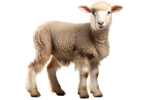 sheep isolated on transparent background ,cute sheep side view ,generative ai png