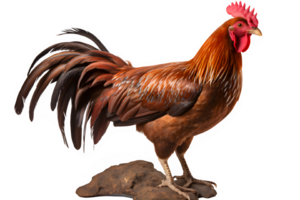 rooster isolated on transparent background ,cock realistic illustration side view , png