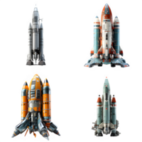 space rocket isolated on transparent background ,generative ai png