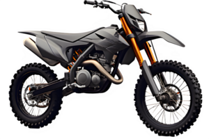 motocross isolated on transparent background ,black trail bike isolated side view ,generative ai png