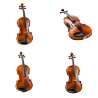 musical instrument violin isolated on transparent background ,generative ai png