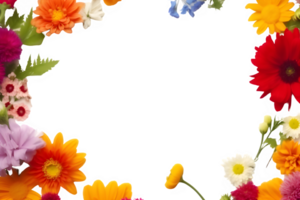 blandad blomma dekoration ram isolerat på transparent bakgrund ,landskap blommor gräns ClipArt ,generativ ai png