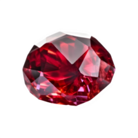 red ruby diamond isolated on transparent background ,precious stone jewelry ,generative ai png