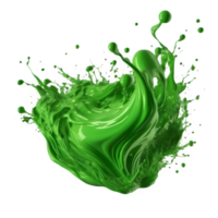 green slime splash isolated on transparent background ,slime explosion ,generative ai png