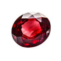 red ruby diamond isolated on transparent background ,precious stone jewelry ,generative ai png