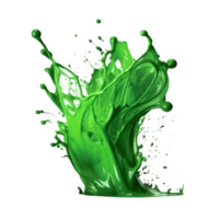 green slime splash isolated on transparent background ,slime explosion ,generative ai png