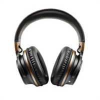 casque de musique isolé sur transparent Contexte ,noir casque de musique isolé ,génératif ai png