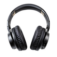 casque de musique isolé sur transparent Contexte ,noir casque de musique isolé ,génératif ai png