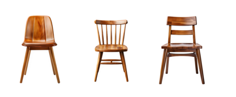 wooden chair furniture isolated on transparent background ,wooden chair isolated clip art ,generative ai png