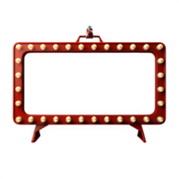 frame vintage marquee isolated on transparent background ,circus sign board cut out ,generative ai png