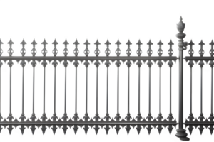 park iron fence cut out isolated on transparent background ,generative ai png