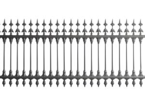 park iron fence cut out isolated on transparent background ,generative ai png