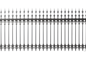 park iron fence cut out isolated on transparent background ,generative ai png