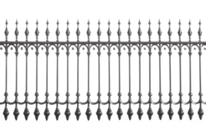 park iron fence cut out isolated on transparent background ,generative ai png