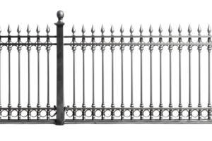 park iron fence cut out isolated on transparent background ,generative ai png