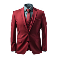 red tuxedo suit mockup on transparent background ,tuxedo isolated cut out ,generative ai png