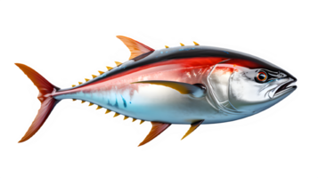 tuna fish isolated on transparent background ,sea fish isolated cut out ,generative ai png