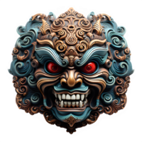 japanese traditional devil mask isolated cut out on transparent background ,generative ai png