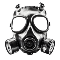 gas mask cut out isolated on transparent background ,generative ai png