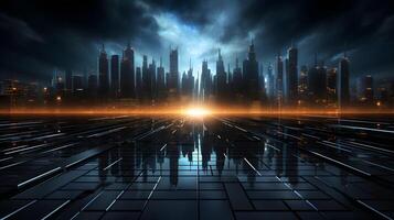 Futuristic City With A Futuristic Design Background, Futuristic City Stock  Footage, Royaltyfree Footage, 3d Rendering Retro Futuristic Background  Virtual Space On The Background Of The Stars And The City Background Image  And