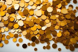 pile of gold coins background ,generative ai photo