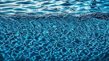 top view swimming pool water background ,blue sea water wallpaper ,generative ai photo