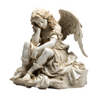 cupid statue cutout isolated on transparent background ,generative ai png