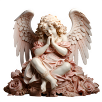 Cupido estatua separar aislado en transparente antecedentes ,generativo ai png