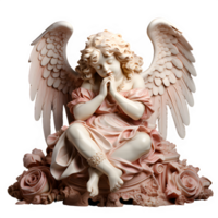 cupid statue cutout isolated on transparent background ,generative ai png