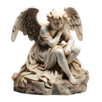 cupid statue cutout isolated on transparent background ,generative ai png