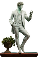 statue of an ancient roman man of athletic build isolated on transparent background ,generative ai png