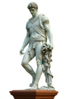 statue of an ancient roman man of athletic build isolated on transparent background ,generative ai png