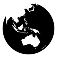 Indonesia Map on the World Map Globe Silhouette, can use for Icon, Symbol, App, Website, Pictogram, Logo Type, Art Illustration or Graphic Design Element. Format PNG