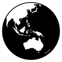 Indonesia Map on the World Map Globe Silhouette, can use for Icon, Symbol, App, Website, Pictogram, Logo Type, Art Illustration or Graphic Design Element. Format PNG