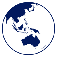 Indonesia Map on the World Map Globe Silhouette, can use for Icon, Symbol, App, Website, Pictogram, Logo Type, Art Illustration or Graphic Design Element. Format PNG