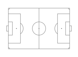 A football pitch also known as a foot ball field, soccer field or soccer pitch for Art Illustration, Apps, Website, Pictogram, Infographic, News, or Graphic Design. Format PNG