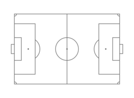 A football pitch also known as a foot ball field, soccer field or soccer pitch for Art Illustration, Apps, Website, Pictogram, Infographic, News, or Graphic Design. Format PNG