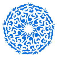 Blue color ethnic mandala patern design illustration. Perfect for logos, icons, stickers, tattoos, design elements for websites, advertisements and more. png