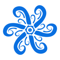 Blue color ethnic mandala patern design illustration. Perfect for logos, icons, stickers, tattoos, design elements for websites, advertisements and more. png